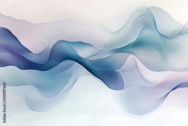 Obraz abstract representation of a meditative state with soft, flowing shapes and calming colors, set on a minimalistic background with room for text
