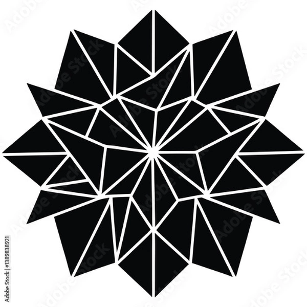 Fototapeta crystal shard tessellation silhouette vector illustration
