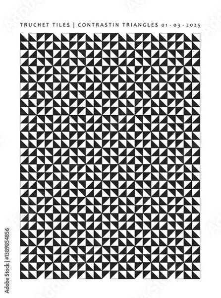 Obraz Truchet Tiles Contrasting Triangles Pattern