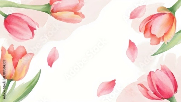 Obraz pink tulips on white
