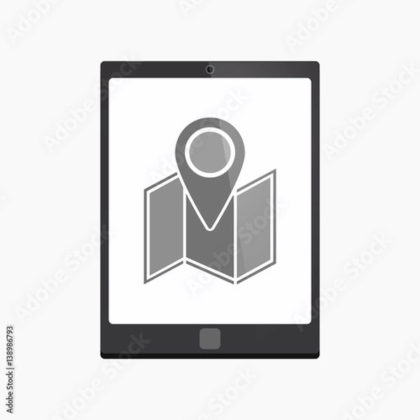 Obraz Isolated tablet pc with a map