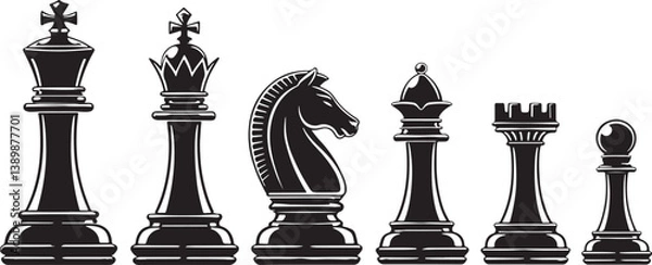 Obraz Simple chess piece icons