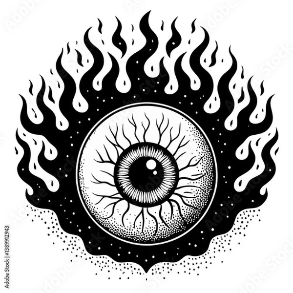 Fototapeta human eye on fire vector