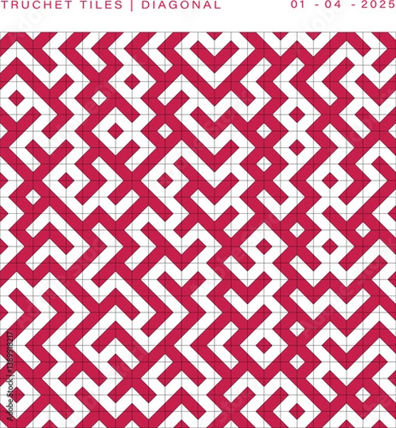 Obraz Truchet Tiles Diagonal Pattern