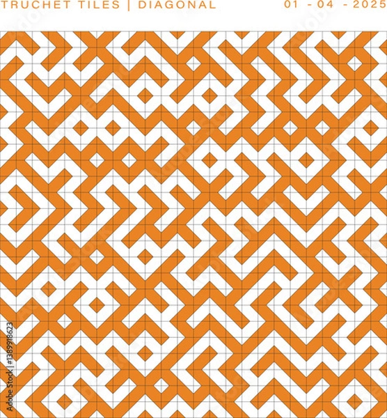 Obraz Truchet Tiles Diagonal Pattern