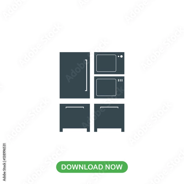 Obraz Electric kitchen furniture icon vector