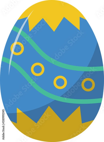 Fototapeta Easter egg isolated on a white background. Clipping path included