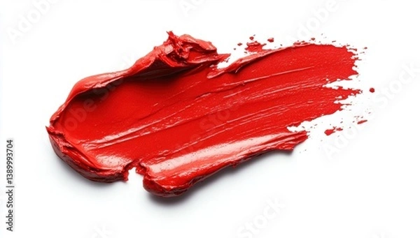 Fototapeta Red lipstick smear on white background (2)