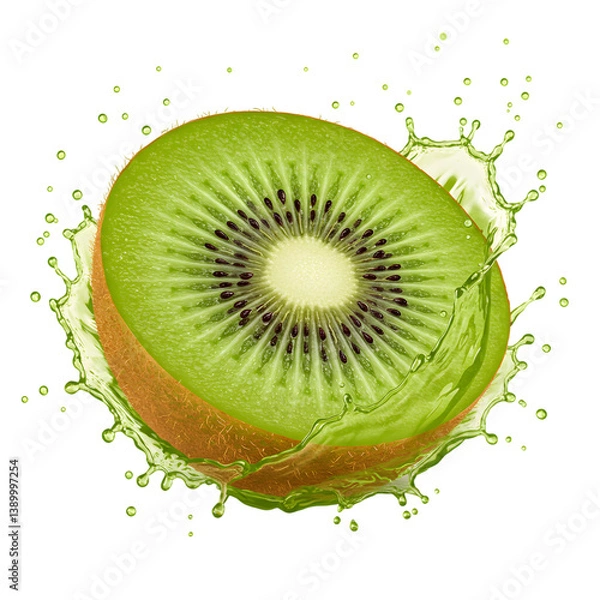 Fototapeta Fresh Kiwi with Splash Effect1