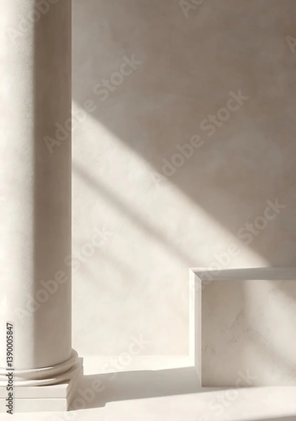 Obraz A minimalist background with soft, light beige tones and subtle shadows