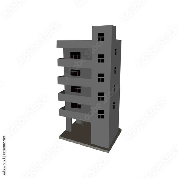 Obraz modern building isolated on white