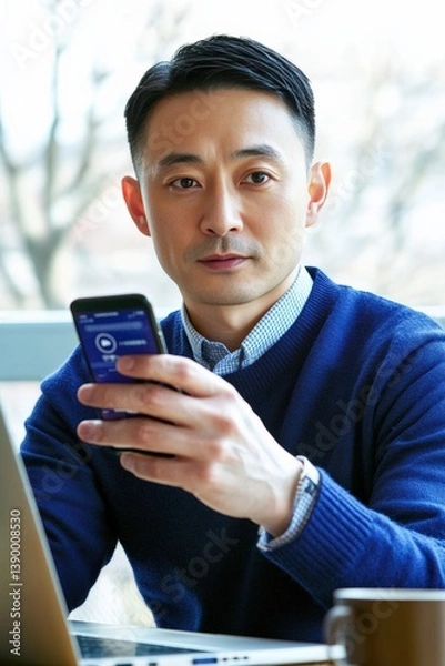 Fototapeta Explore seamless mobile connectivity solutions with innovative smartphone technology, enhancing communication efficiency for professionals in a digital world.