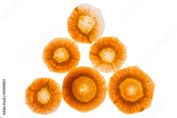 Obraz Carrot slices as background texture