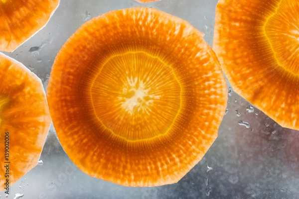 Obraz Carrot slices as background texture