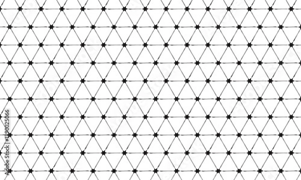 Obraz 六角形の星から線が伸びたアンティーク風の三角形の格子柄