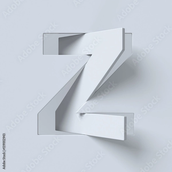 Fototapeta Cut out and rotated font 3d rendering letter Z