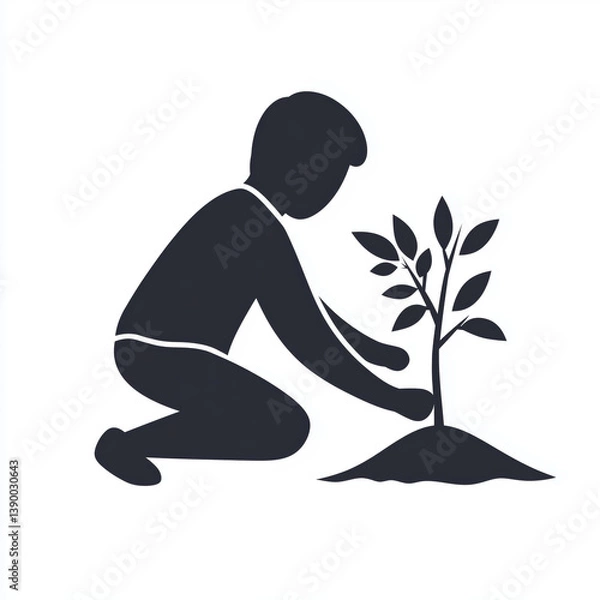 Fototapeta Child planting a tree on World Environment Day  