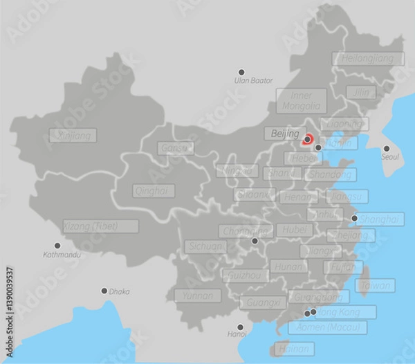 Fototapeta china map beijing 250307