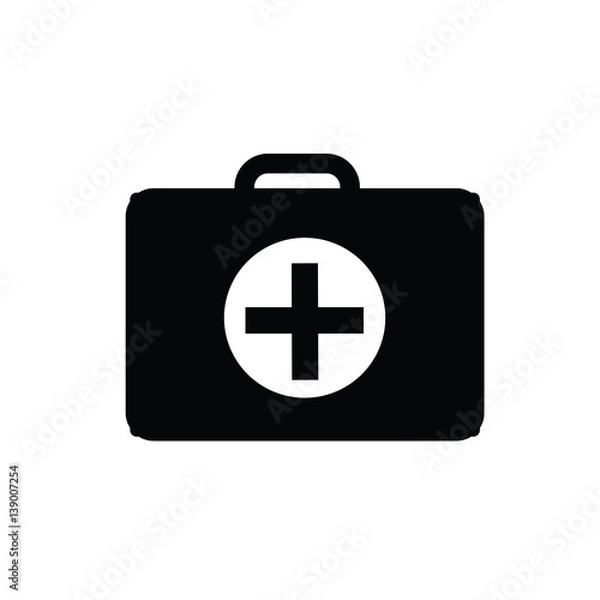 Fototapeta medicine chest icon on white background