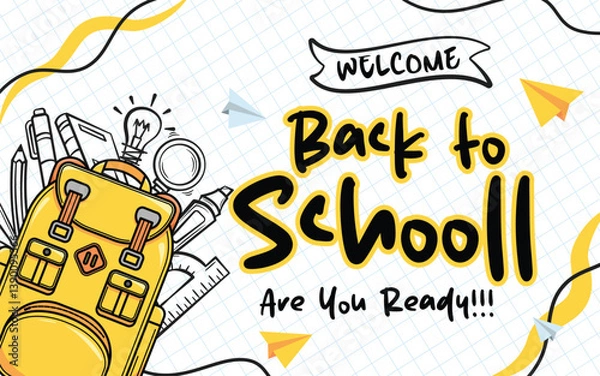 Obraz Welcome back to scholl vector