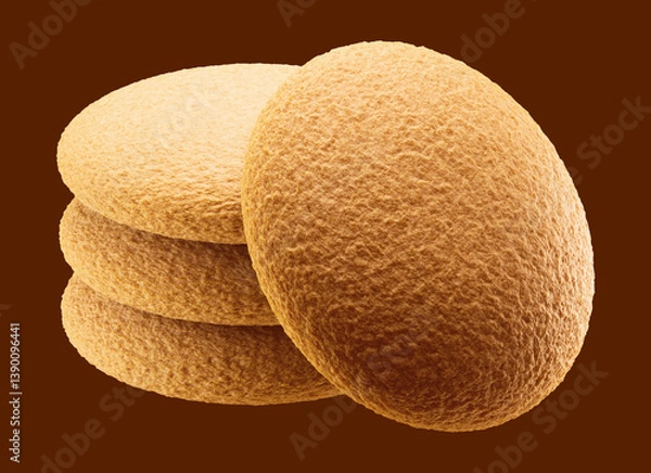 Obraz Delicious chocolate cream filled cookies. isolated white background. 3d illustration