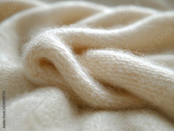 Obraz  soft wool blanket, p: a close-up of a soft wool blanket,