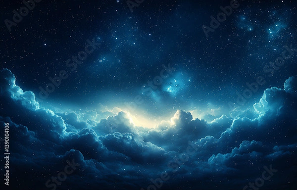 Obraz  starry night sky with drifting dust,