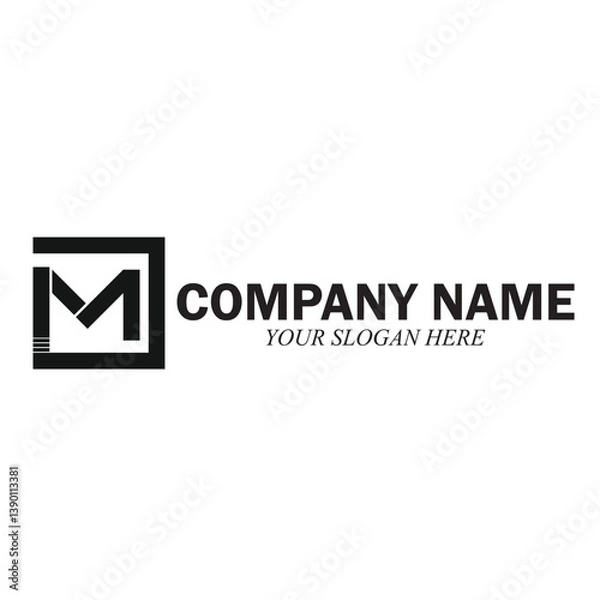 Fototapeta M Letter Logo Template