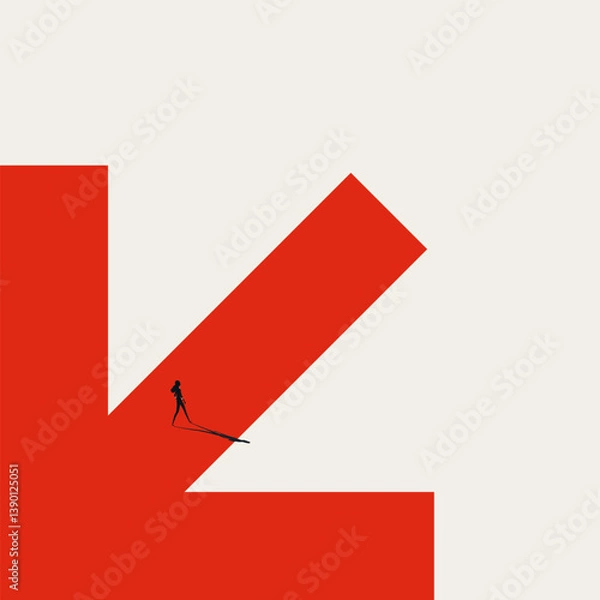 Fototapeta Business decision vector concept. Symbol of choice, strategy, success and solution. Minimal design eps10 illustration.