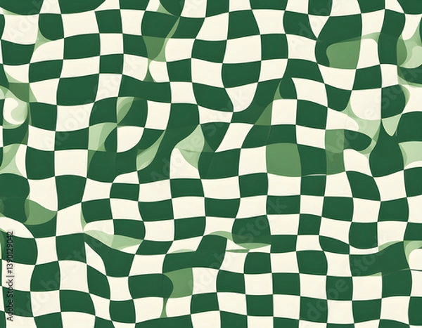 Fototapeta Seamless green checkerboard pattern background