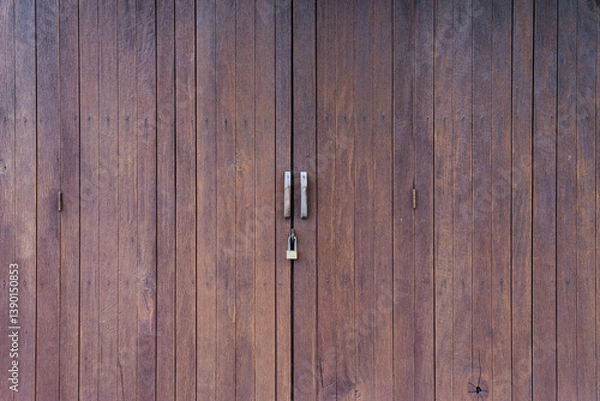 Fototapeta Unlocking potential rustic wooden door vintage setting close-up shot natural light conceptual design
