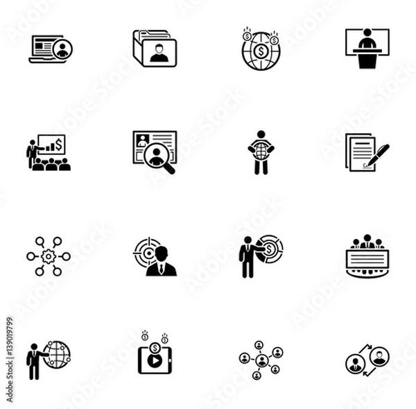 Obraz Business and Finances Icons Set. Flat Design.