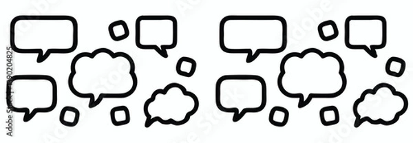 Fototapeta Simple black speech bubbles graphic for social media or web design