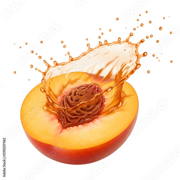 Fototapeta Fresh Peach with Splash Effect1