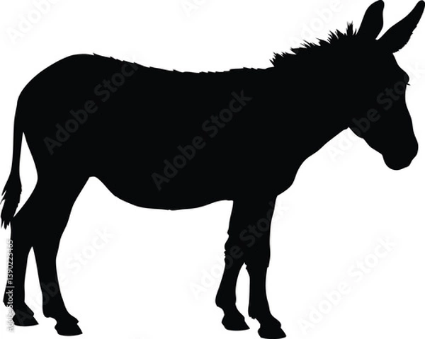 Obraz donkey black silhouette vector, donkey icon clip art