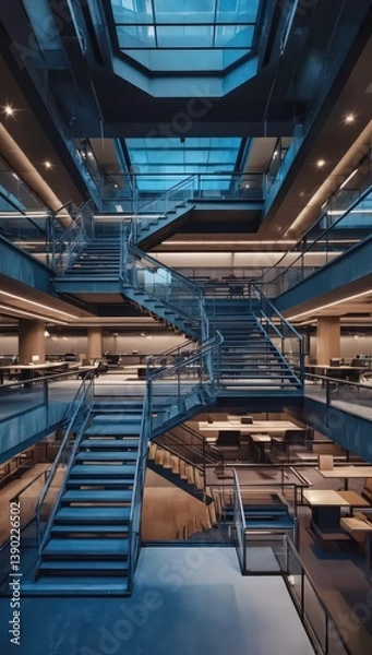 Fototapeta modern sleek office with minimalist and stylish decor