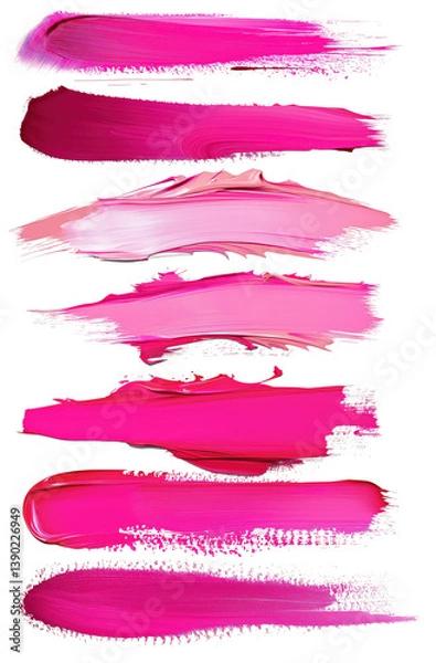 Fototapeta vibrant fuchsia paint swatch on white background