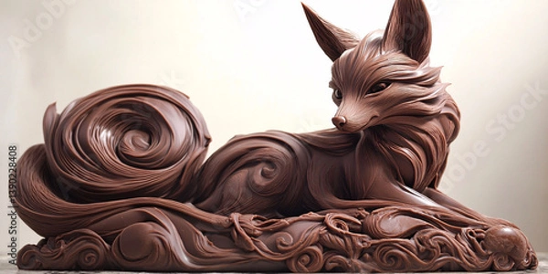 Fototapeta Elegant Chocolate Fox Full of Delight with Rich Swirls