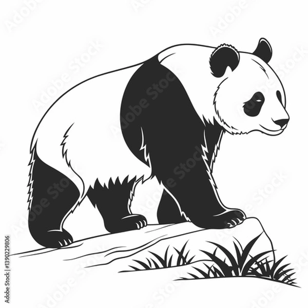 Obraz panda-silhouette