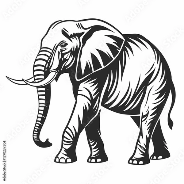 Obraz elephant vector silhouette