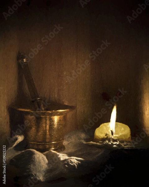 Obraz Almirez and candle