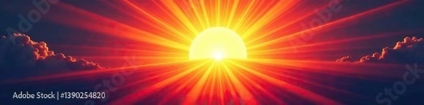 Fototapeta Radiating sunburst background with vibrant colors and dynamic rays,  vector,  burst