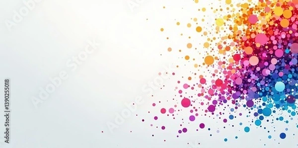 Fototapeta Rainbow digital pixels dripping on white background,  design,  vibrant