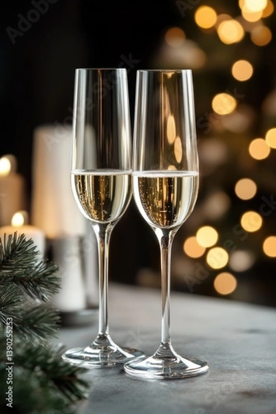 Obraz Wine Glasses on Table