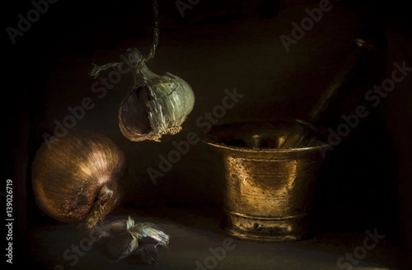 Obraz Garlic and onion