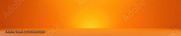 Fototapeta Orange glossy product background stand with glowing light backdrop,  display, Orange