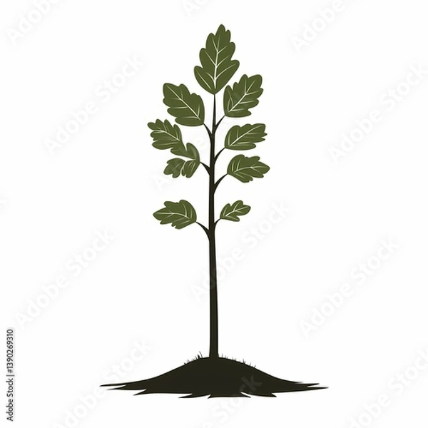 Obraz Beautiful Green Tree: A Botanical Illustration of Nature's Sustainable Ecosystem