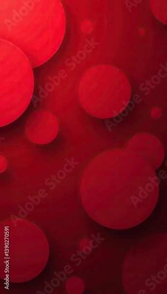 Fototapeta Red geometric banner background with overlapping circles in shades of crimson, scarlet, and maroon,  vibrant,  design