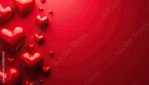 Fototapeta Red hearts pattern background for Valentine's Day,  pattern,  abstract