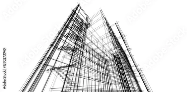 Obraz Modern architectural building 3d rendering